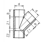 VDL PVC T Stück 45 Grad Ø 110 mm  PN 10 sehr Hochwertig