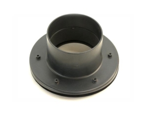 ABS Durchführung Flansch gebogen mit zweiseitiger Klebeverbindung Ø 110 mm für PE Becken Teich Filter Tonnen