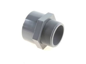 PVC Muffe einseitig Außengewinde 2" Klebemuffe Ø 63 mm PN 10  (10 bar) GISPO ECOline