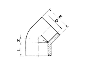 EFFAST (16 bar) PVC Winkel 45 Grad Ø 75 mm