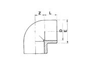 EFFAST (16 bar) PVC Winkel 90 Grad Ø 75 mm