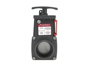 CEPEX Zugschieber 50 mm Ø 2 mal Klebemuffe mit Sicherungsclip und Ösen