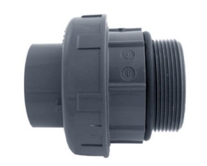 PVC 3/3 Kupplung 1½" Außengewinde x Ø 50 mm